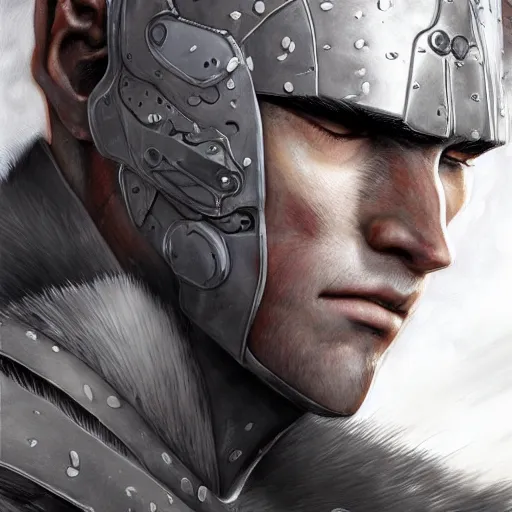 Image similar to portrait of guts from berserk,, extremely detailed, made by wlop and maxwell boas