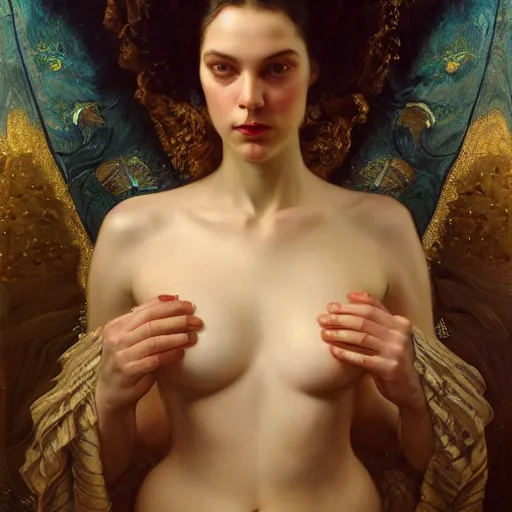 Image similar to highly detailed oil painting | very intricate | cinematic lighting | award - winning | avocado fashion design | by roberto ferri, by tom bagshaw, by j. c. leyendecker and klimt, american romanticism, by austin osman spare, artstation, cgsociety, official art, octane