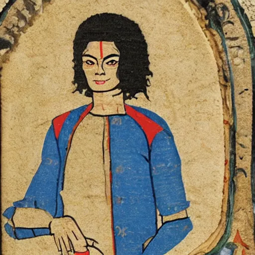 Image similar to medieval manuscript art of michael jackson