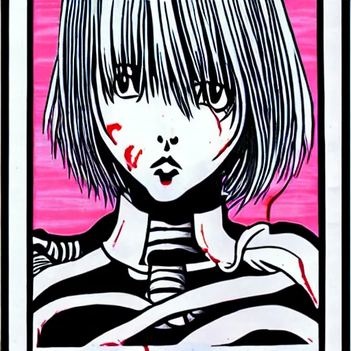 Image similar to rei ayanami by junji ito