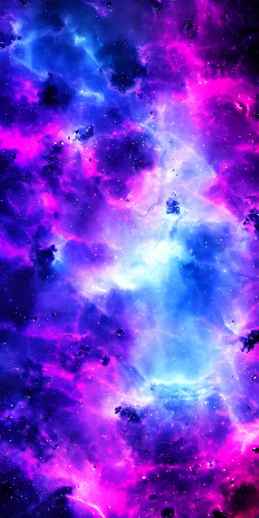 Image similar to blue and purple nebula, digital sci - fi art, highly detailed, intricate details, space background