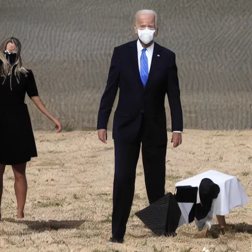 Prompt: Joe Biden black cube cult initiation ritual