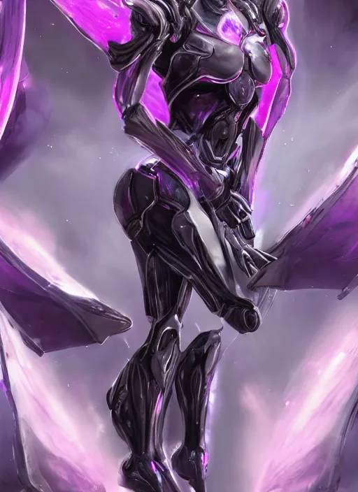 Image similar to cinematic close shot, galactic sized goddess, proportional stunning beautiful hot female warframe, sleek mecha female dragon head, metal ears, led purple eyes, smooth fuschia skin, smooth silver armor, floating in space, holding a galaxy, epic proportions, epic size, epic scale, furry art, dragon art, giantess art, warframe fanart, furaffinity, octane