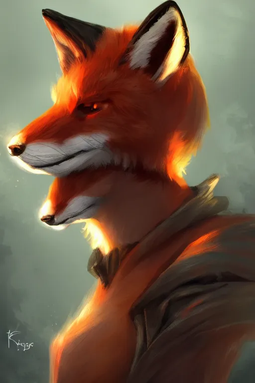 Image similar to a fox fursona, trending on artstation, by kawacy, furry art, digital art, cyberpunk, high quality, backlighting