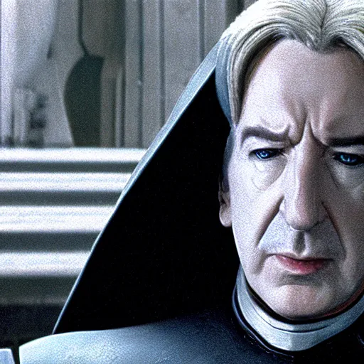 Prompt: movie still of alan rickman as emporer palpatine star wars ( 1 9 7 7 )