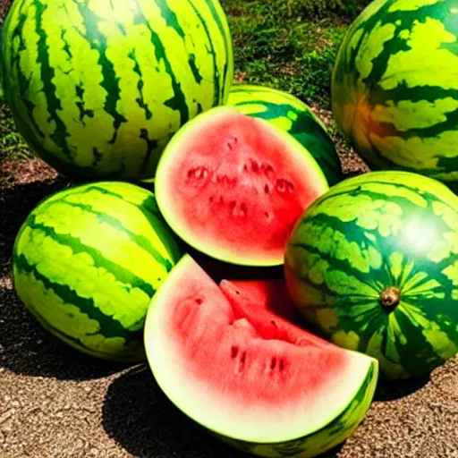 Prompt: six watermelons