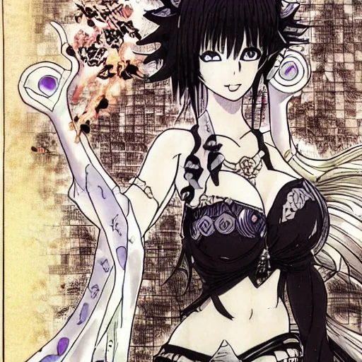 Image similar to a portrait of a fantasy anime character goddess of destruction by eiichiro oda
