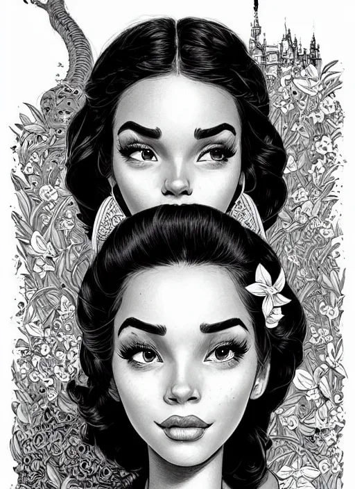 Image similar to highly detailed portrait of disney's jasmine, magnificent, photographic realistic background, by james gilleard, by joe fenton, by kaethe butcher, trending on instagram, award winning details