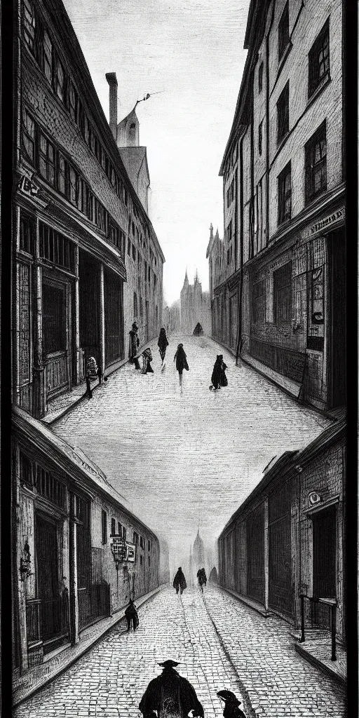 Image similar to shallow street in london 1 6 5 0, so many thrash, german expressionism, black and white, photorealistic style, scretch, dust, grain, creepy