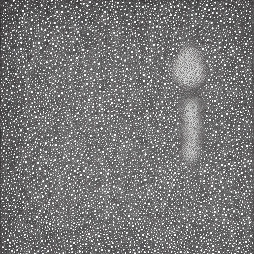 Image similar to face made out of planet, faceless people dark, dots, drip, stipple, pointillism, technical, abstract, minimal, style of francis bacon, asymmetry, pulled apart, cloak, hooded figure