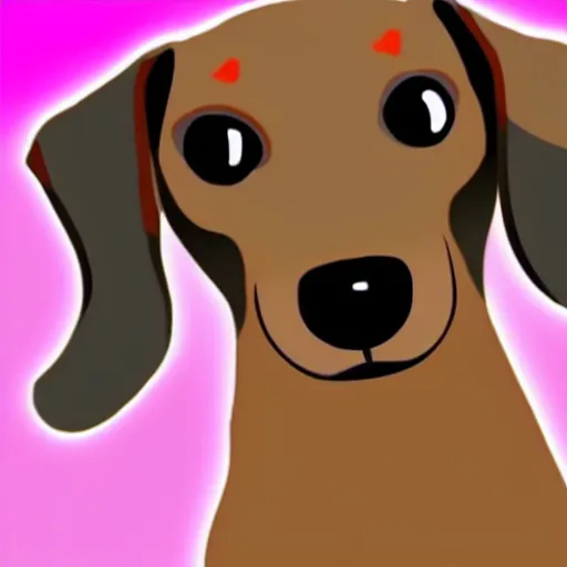 Prompt: colorful kids cartoon about a cute Dachshund