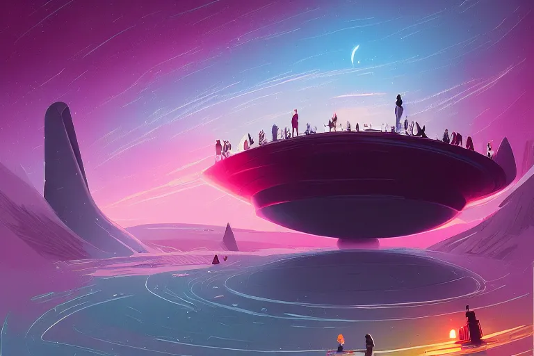 Image similar to humans and a black hole by petros afshar and james gilleard and alena aenami, trending on deviantart, masterpiece, detailed, warm colors