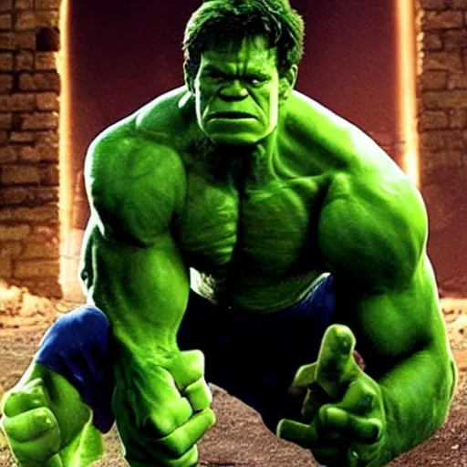 Image similar to Tom Holland as The Hulk