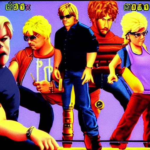 Image similar to portrait of philip seymour hoffman in double dragon video game splash screen