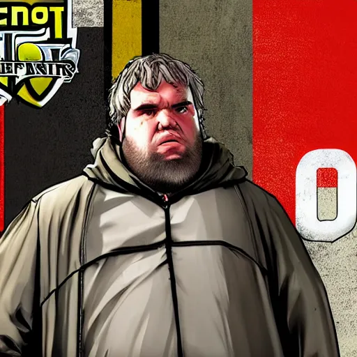 Image similar to hodor in gta v, cover art, good detail