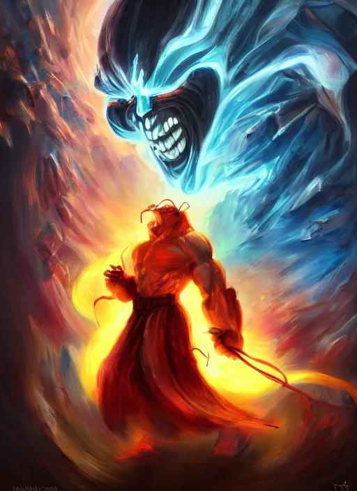 Image similar to balrog, artstation hall of fame gallery, editors choice, # 1 digital painting of all time, most beautiful image ever created, emotionally evocative, greatest art ever made, lifetime achievement magnum opus masterpiece, the most amazing breathtaking image with the deepest message ever painted, a thing of beauty beyond imagination or words