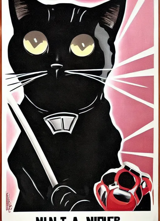 Prompt: a propaganda poster depicting a cat looking like darth vader