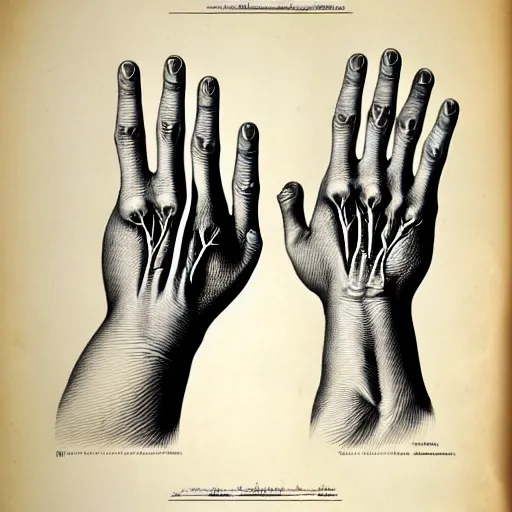 Image similar to medical reference, anatomical illustration of a hand : : anatomy study of hand