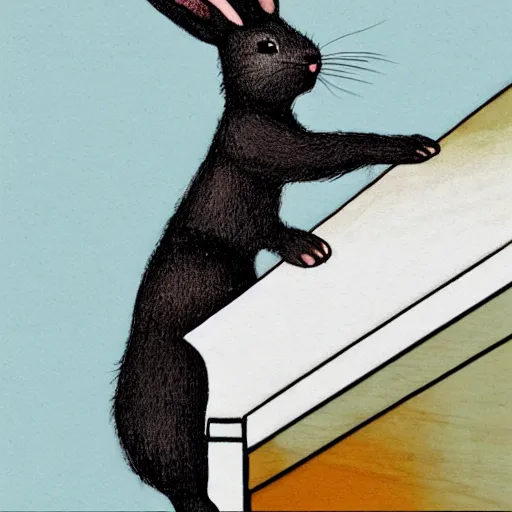 Image similar to a blind rabbit play the piano in the style of ray charles