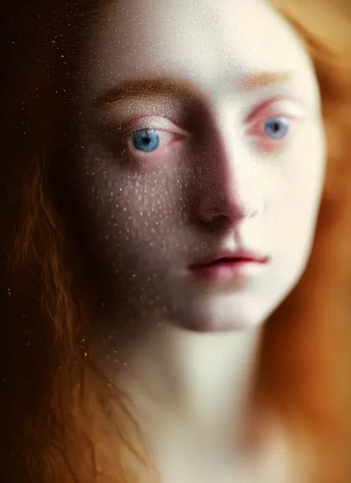 Image similar to Kodak Portra 400, 8K,ARTSTATION, Caroline Gariba, soft light, volumetric lighting, highly detailed, britt marling style 3/4 , extreme Close-up portrait photography of a beautiful woman how pre-Raphaelites,inspired by Ophelia paint, the face emerges from water of Pamukkale, underwater face, hair are intricate with highly detailed realistic beautiful flowers , Realistic, Refined, Highly Detailed, interstellar outdoor soft pastel lighting colors scheme, outdoor fine art photography, Hyper realistic, photo realistic