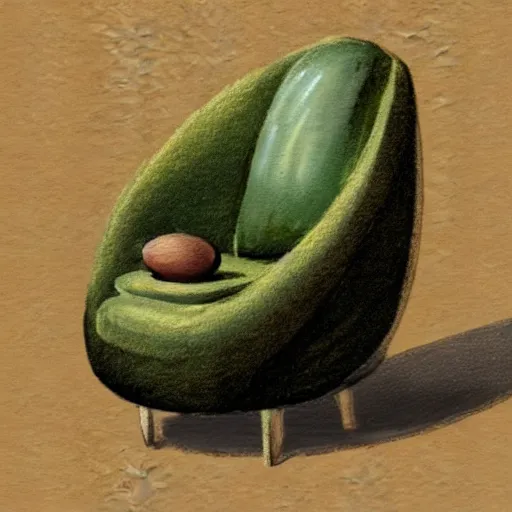 Prompt: concept art of an avocado armchair