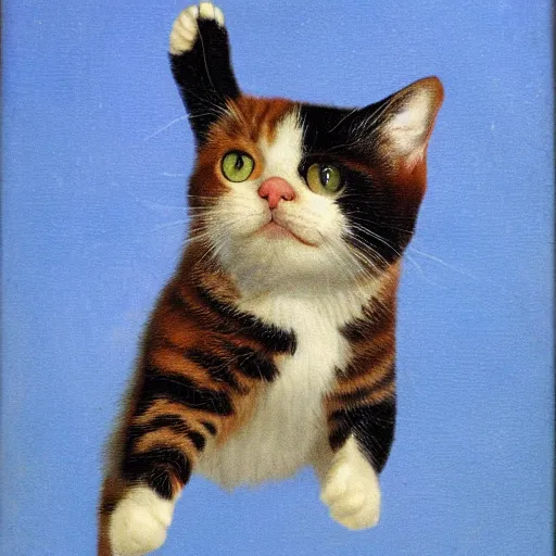 Prompt: portrait of a flying cat