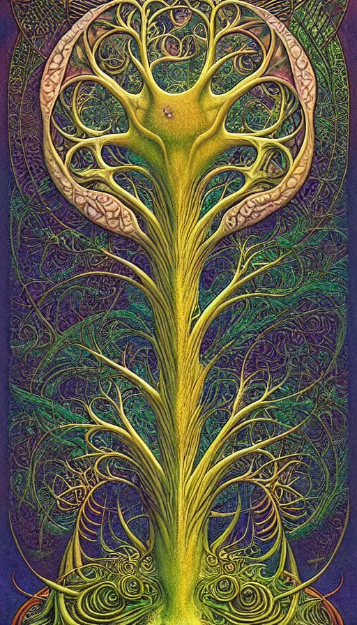 Image similar to tree of life by roger dean and andrew ferez, art forms of nature by ernst haeckel, divine chaos engine, symbolist, visionary, art nouveau, botanical fractal structures, organic, detailed, realistic, surreality