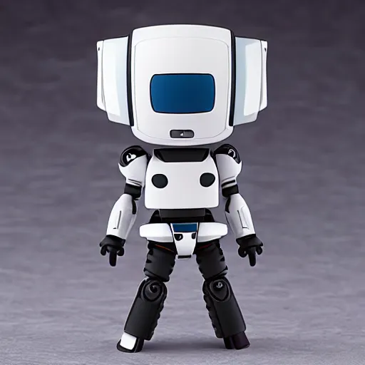 Image similar to high quality portrait flat matte painting of cute robot in the style of nendoroid and Toon gundam , flat anime style, thick painting, medium close-up