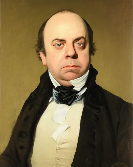 Prompt: upper body portrait of paul giamatti! as united states president john quincy adams, 1 8 2 7, official portrait, oil on canvas by anton otto fischer, trending on artstation