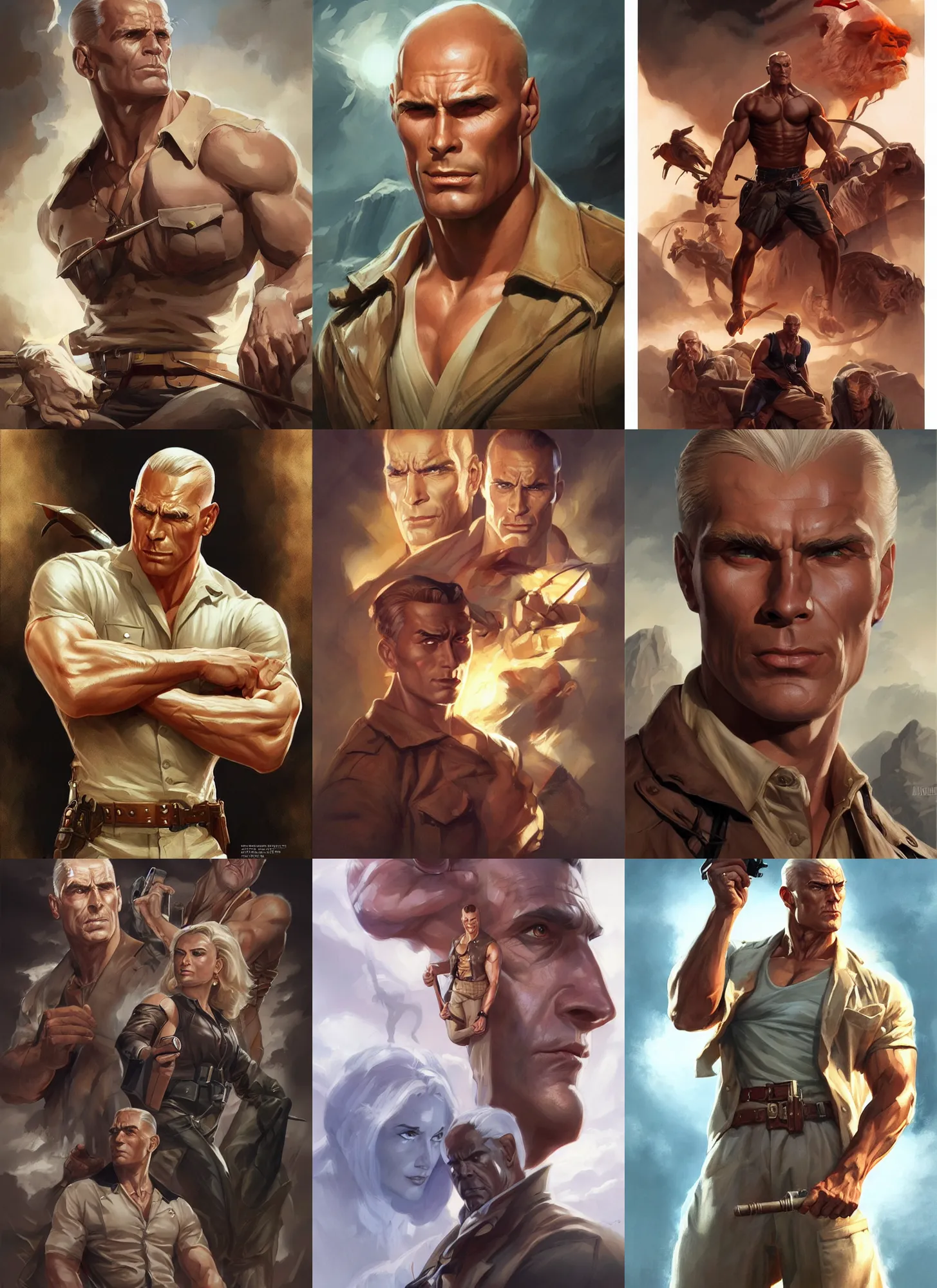 Prompt: doc savage, d & d, fantasy, portrait, highly detailed, digital painting, trending on artstation, concept art, sharp focus, illustration, art by artgerm and greg rutkowski and magali villeneuve