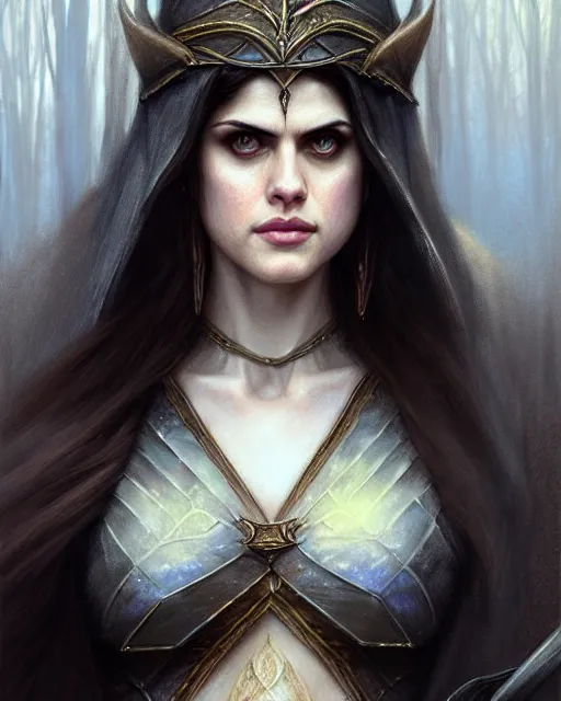 Prompt: alexandra daddario as a female elvish sorceress | | pencil sketch, realistic shaded, fine details, realistic shaded lighting poster by greg rutkowski, magali villeneuve, artgerm, jeremy lipkin and michael garmash and rob rey