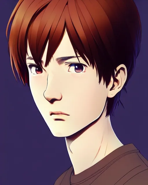 Image similar to portrait Anime as Homelander guy cute-fine-face, brown-red-hair pretty face, realistic shaded Perfect face, fine details. Anime. realistic shaded lighting by Ilya Kuvshinov katsuhiro otomo ghost-in-the-shell, magali villeneuve, artgerm, rutkowski, WLOP Jeremy Lipkin and Giuseppe Dangelico Pino and Michael Garmash and Rob Rey