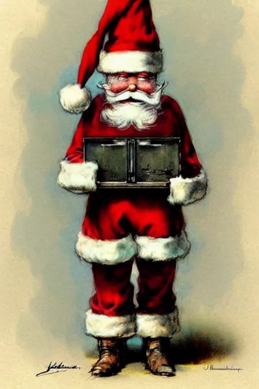 Prompt: ( ( ( ( ( 1 9 5 0 s robot knome santa clause. muted colors. ) ) ) ) ) by jean - baptiste monge!!!!!!!!!!!!!!!!!!!!!!!!!!!!!!