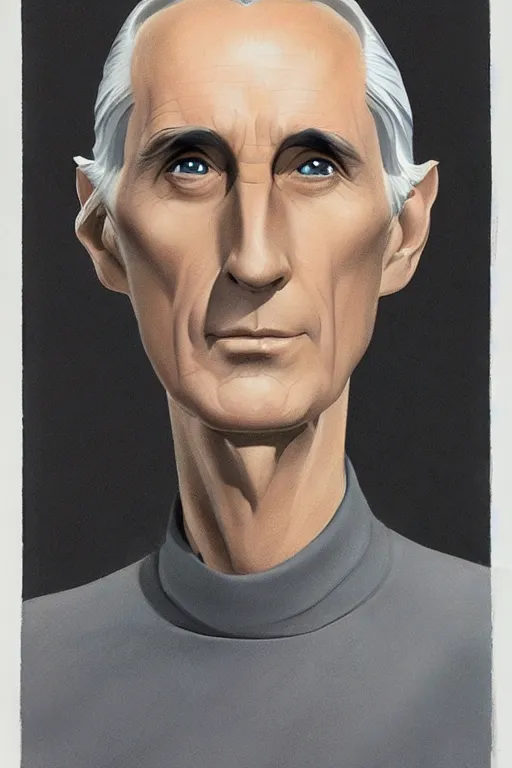 Image similar to ralph mcquarrie concept art portrait of jedi master wilhuff tarkin