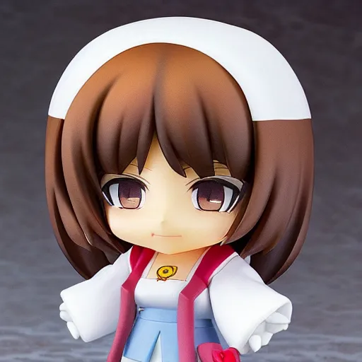 Prompt: high quality portrait thick painting of nendoroid cute girl by hayao miyazaki , medium close-up