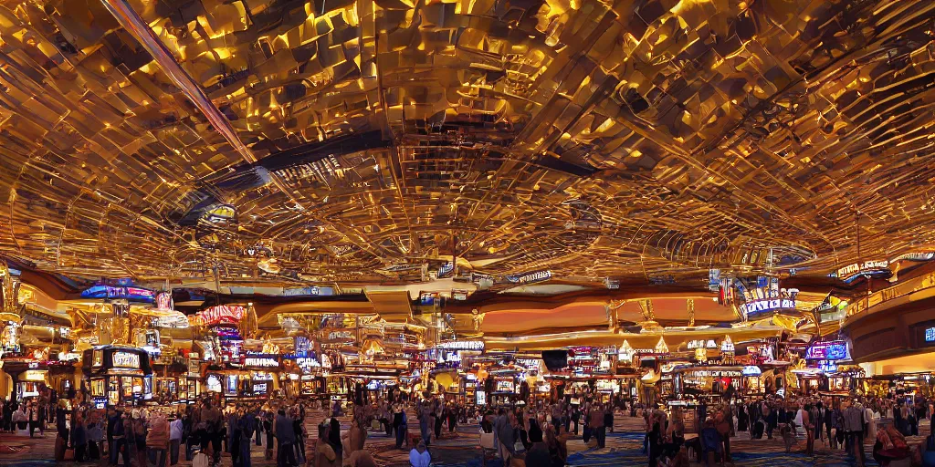 Image similar to interior of the las vegas casino megastructure, hyper realistic, inteicate detailed masterpiece, hd