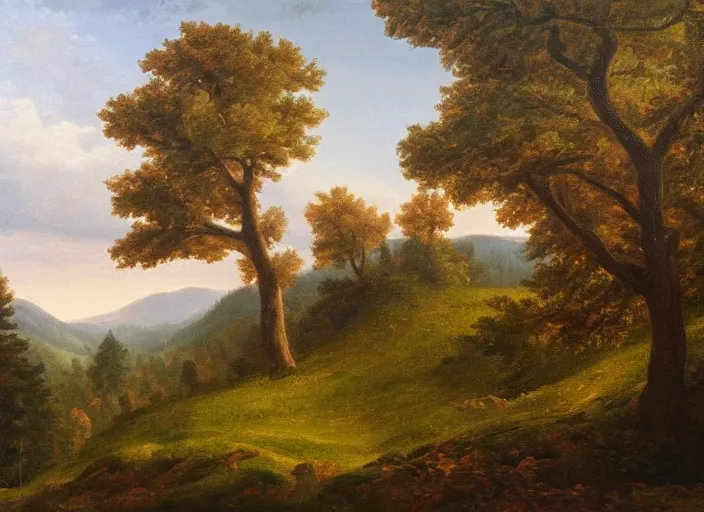 Image similar to the black forest, germany in the style of hudson river school of art, oil on canvas