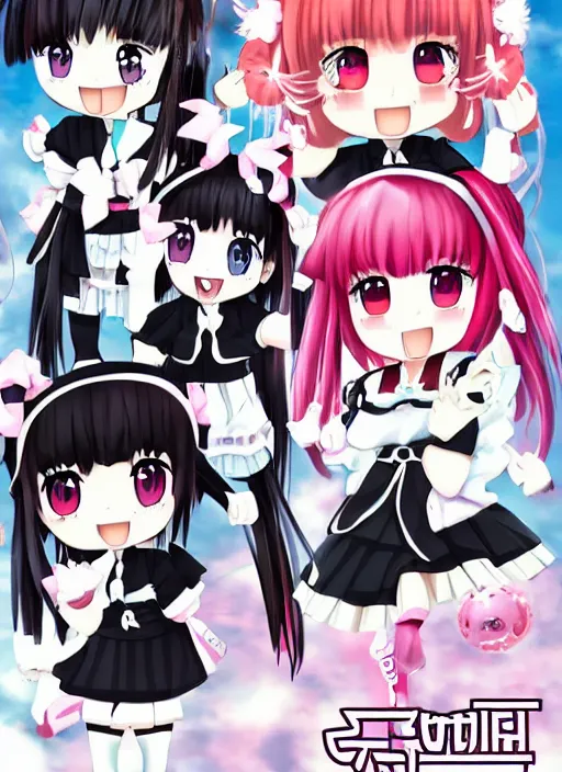 Image similar to manga style, black and white manga, kawaii chibi manga school girl kuudere by gen urobuchi and yuyuko takemiya