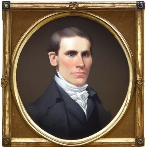 Image similar to An early 1800s oil painting of Jerma985 in the early 1800s, grainy, realistic, very realistic, hyperrealistic, highly detailed, very detailed, extremely detailed, very neat, very epic, very cool, detailed, trending on artstation