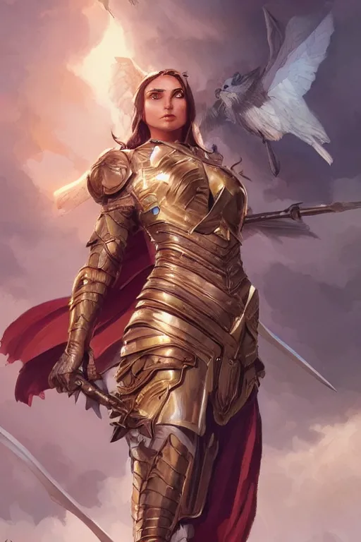 Image similar to amazon valkyrie athena, d & d, fantasy, portrait, highly detailed, headshot, digital painting, trending on artstation, concept art, sharp focus, illustration, art by artgerm and greg rutkowski and magali villeneuve