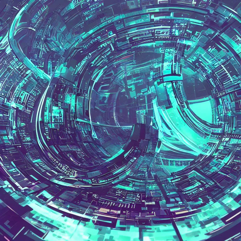 Image similar to circular futuristic and metallic token with ( ( kynthic ) ) in the center, sharp details, art style by beeple and android jones