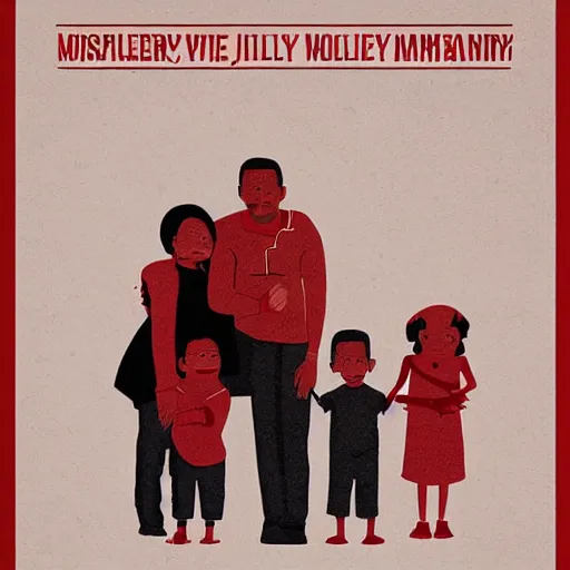 Image similar to a poster design of a miserable black family by adhira putra,