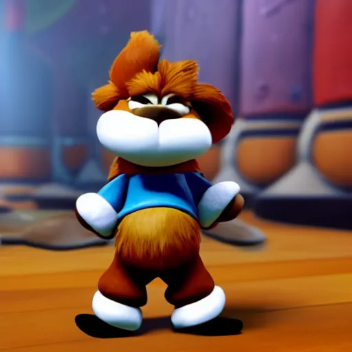 Image similar to Conker from Conkers Bad Fur Day. Unreal engine. 8K HD.