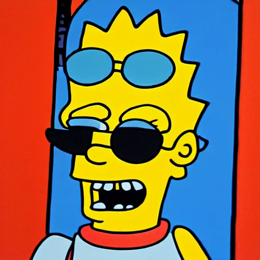 Prompt: Bart Simpson trapped in a Pablo Amaringo painting