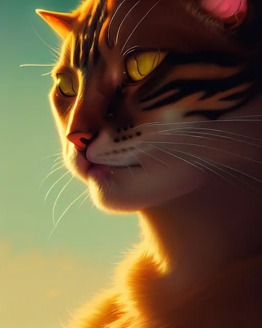 Prompt: portrait of humanoid cat, highly detailed vfx portrait, unreal engine, greg rutkowski, loish, rhads, beeple, makoto shinkai and lois van baarle, ilya kuvshinov, rossdraws, tom bagshaw, alphonse mucha, global illumination, detailed and intricate environment