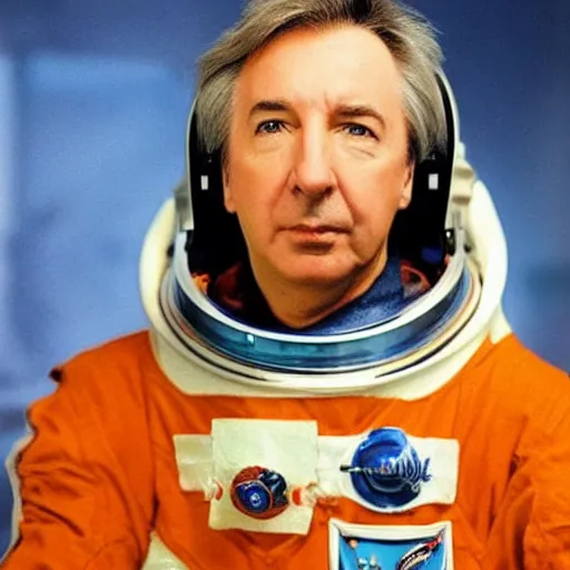 Image similar to Alan Rickman as a Cosmonaut from the Year 2300