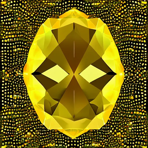 Prompt: yellow crystal gem, digital art, neutral background