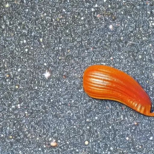 Image similar to can you imagine how long it would take for a slug to crawl out of the universe, because there is nothing there