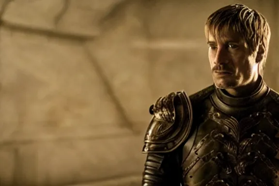 Prompt: very very intricate photorealistic photo of jaime lannister killing cersei, photo is in focus with detailed atmospheric lighting, award - winning details