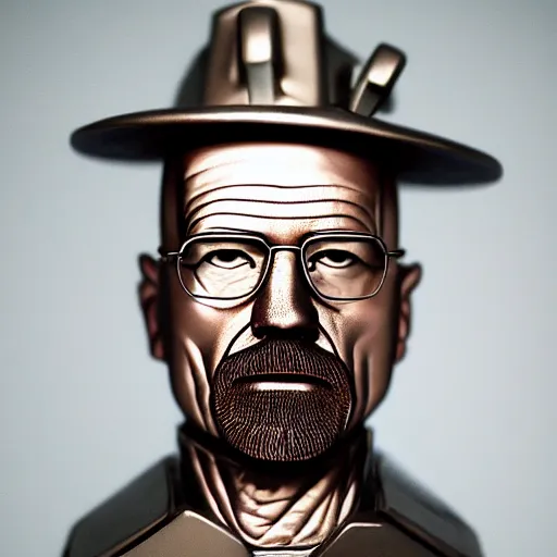 Image similar to tin man walter white made out of metal